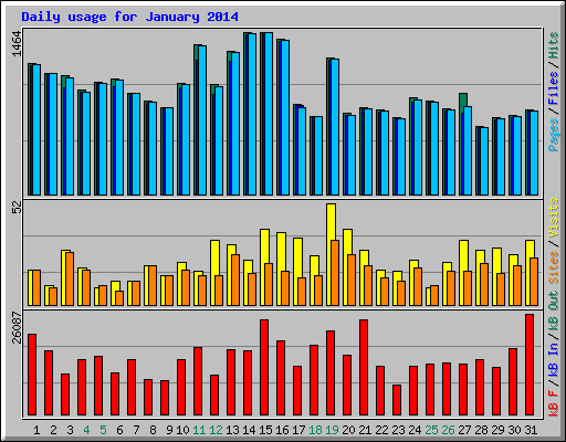 Daily usage for January 2014