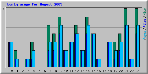 Hourly usage for August 2005