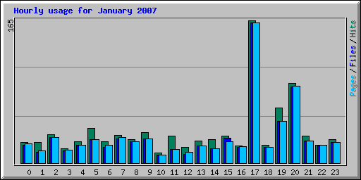 Hourly usage for January 2007