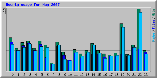 Hourly usage for May 2007