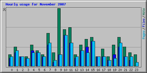 Hourly usage for November 2007