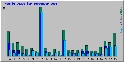 Hourly usage for September 2008