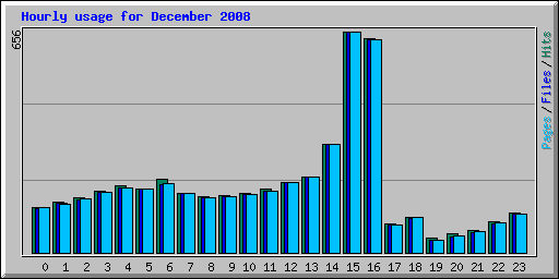 Hourly usage for December 2008