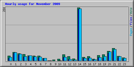 Hourly usage for November 2009