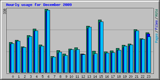 Hourly usage for December 2009
