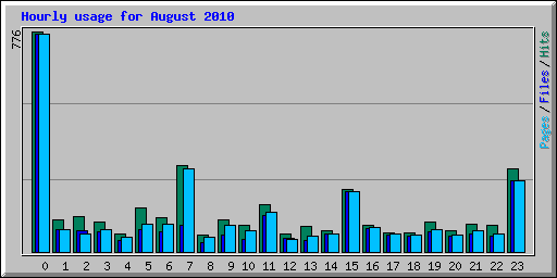 Hourly usage for August 2010