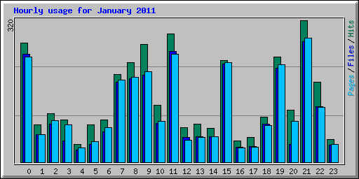 Hourly usage for January 2011