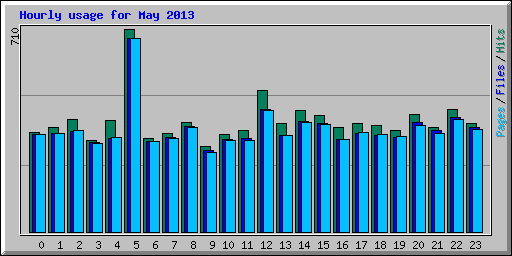 Hourly usage for May 2013