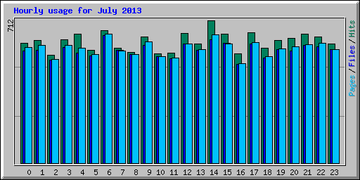 Hourly usage for July 2013