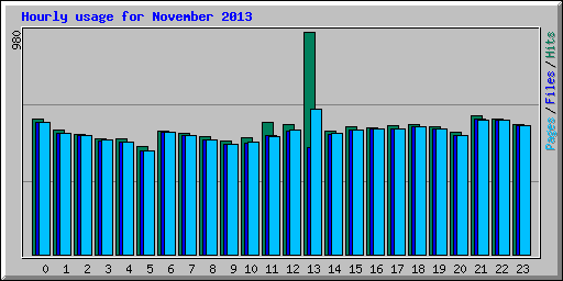 Hourly usage for November 2013