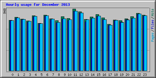Hourly usage for December 2013