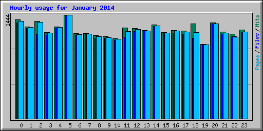 Hourly usage for January 2014
